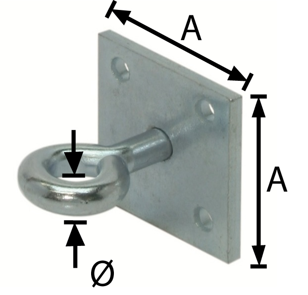 Pacostar Aanlegoog op Plaat Verzinkt 10 mm-40x40 mm