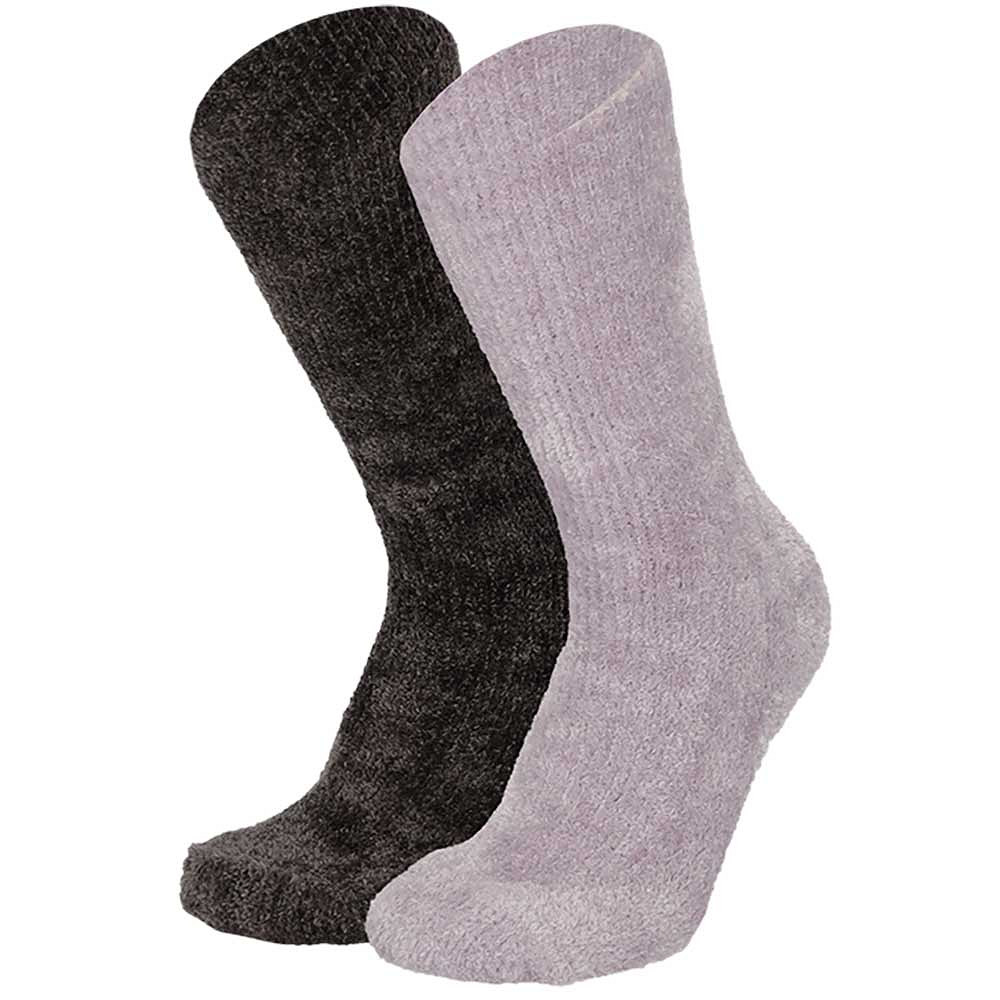 Apollo Bedsocks Dames Chenille Softy 2 paar Multi Lila - One size