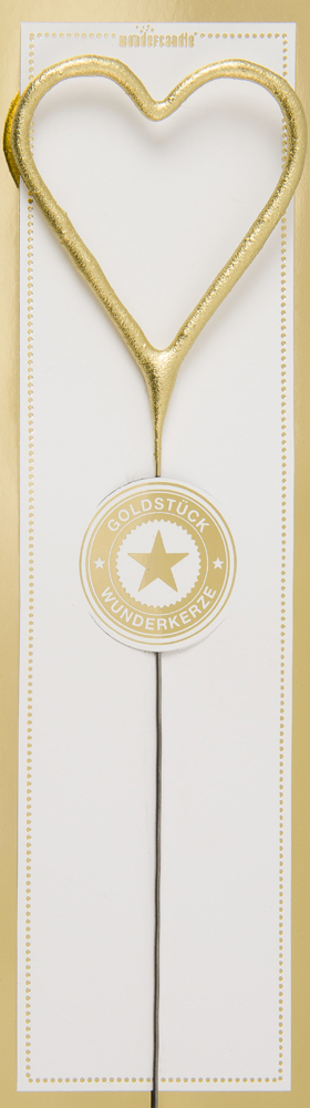 Wondercandle Classic Hart Goud - Goldstuck - Wit