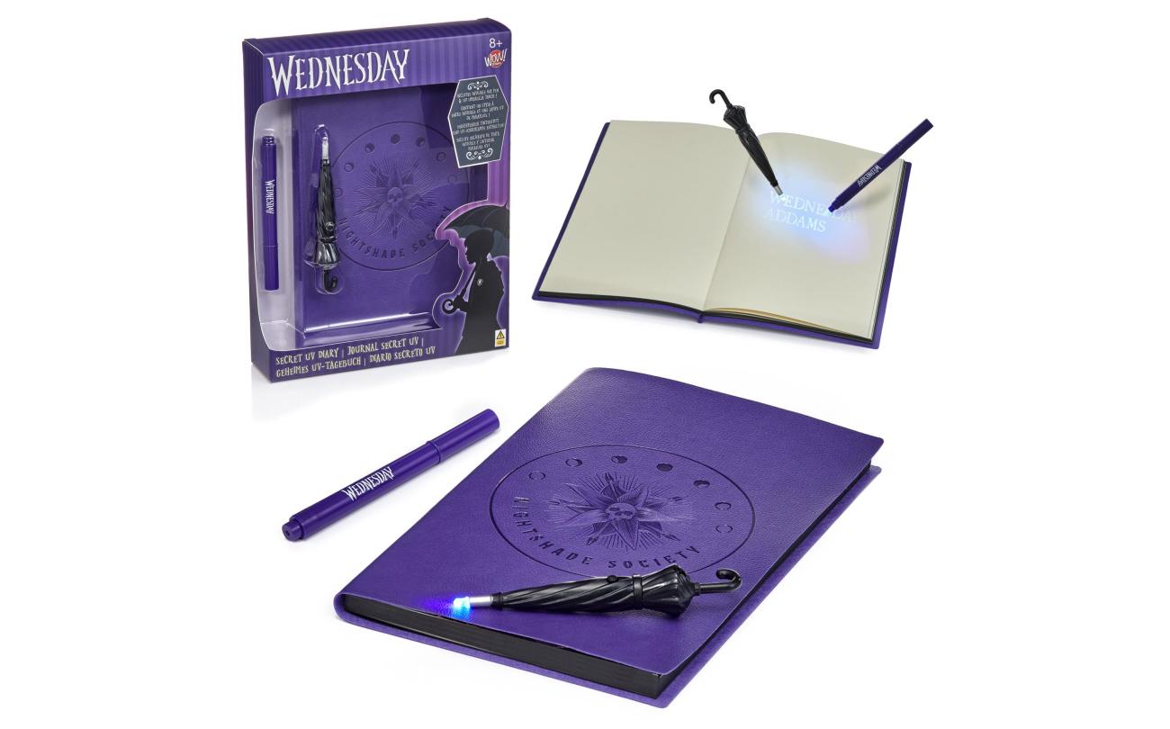 Wednesday Diary Notebook, geheim dagboek met pen en licht