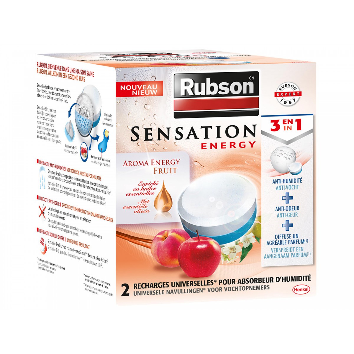 Rubson Vochtopnemer Navulling 2 stuks met Fruitgeur