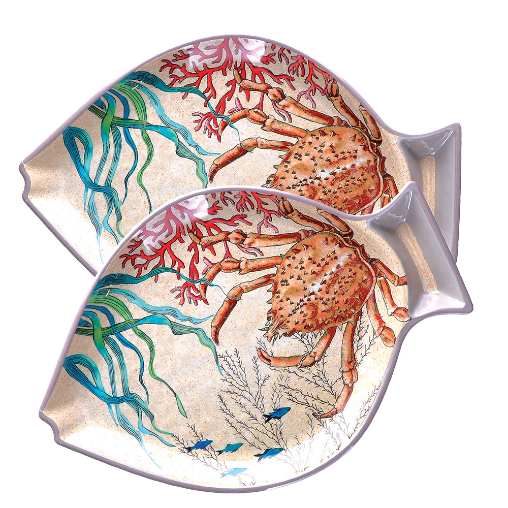 Rose & Tulipani Visbord Sea Life 33x23 cm set 2 stuks - Melamine