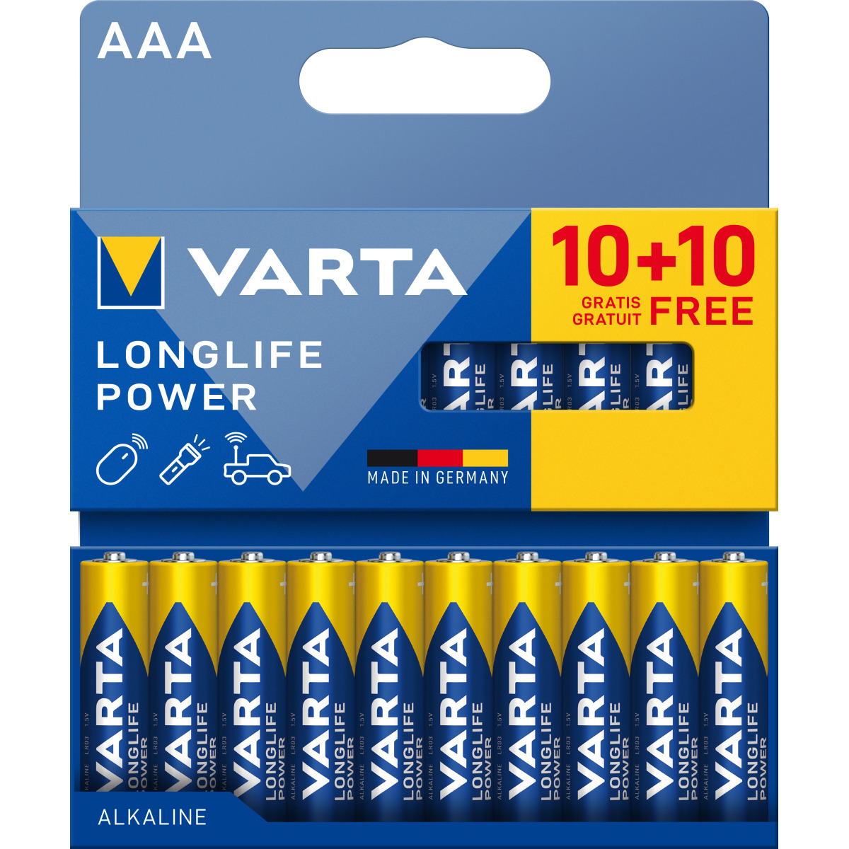 Varta Longlife Power Batterij Promo AAA 10+10 gratis