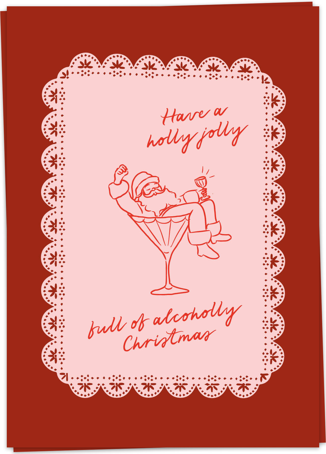 Wenskaart Kerst Holly Alcoholly