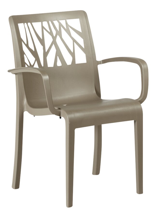 Grosfillex Tuinstoel Vegetal Taupe Stapelbaar 53x58x88 cm