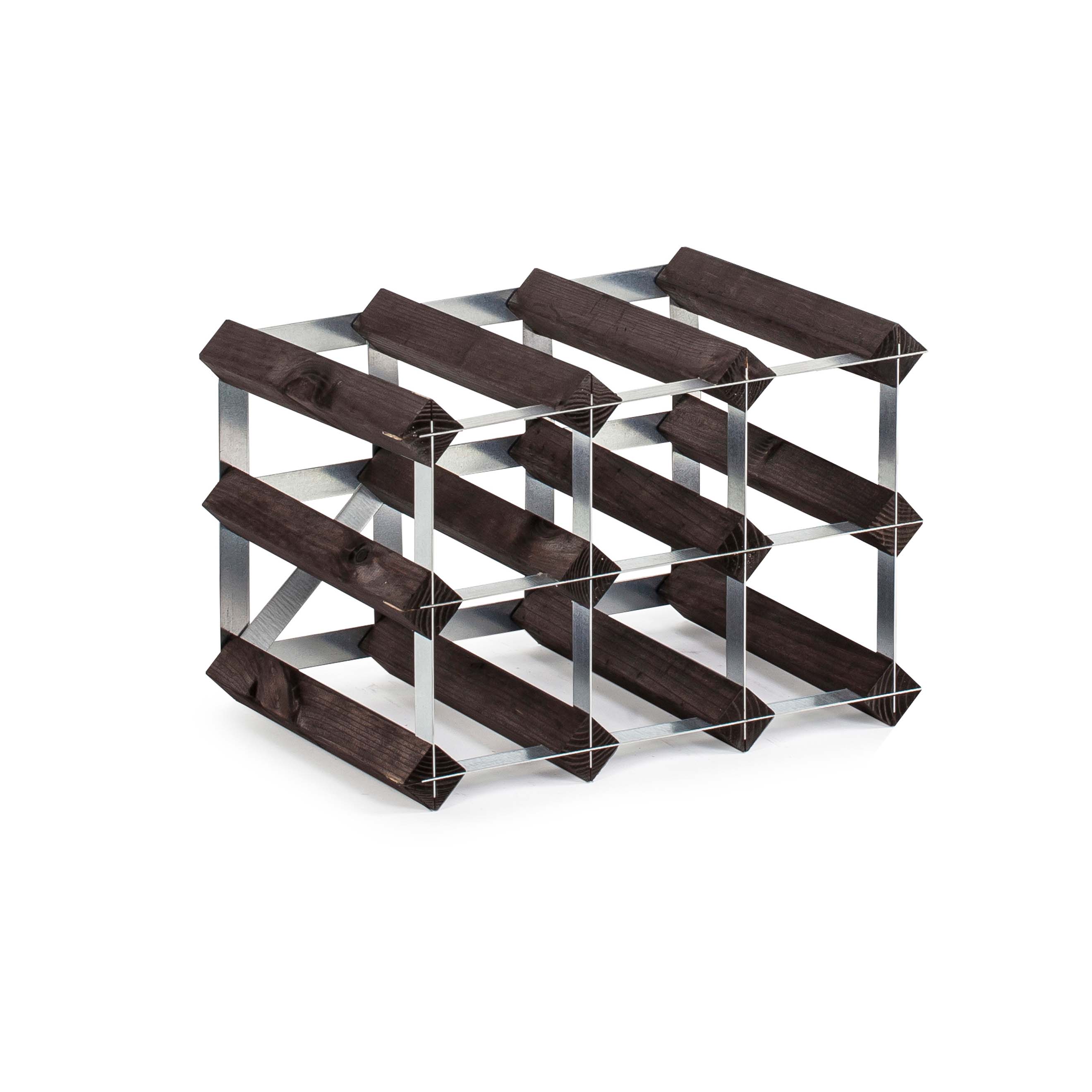 Sorrells Wijnrek Verbrande Eik voor 9 Flessen - 32.4x23x23 cm