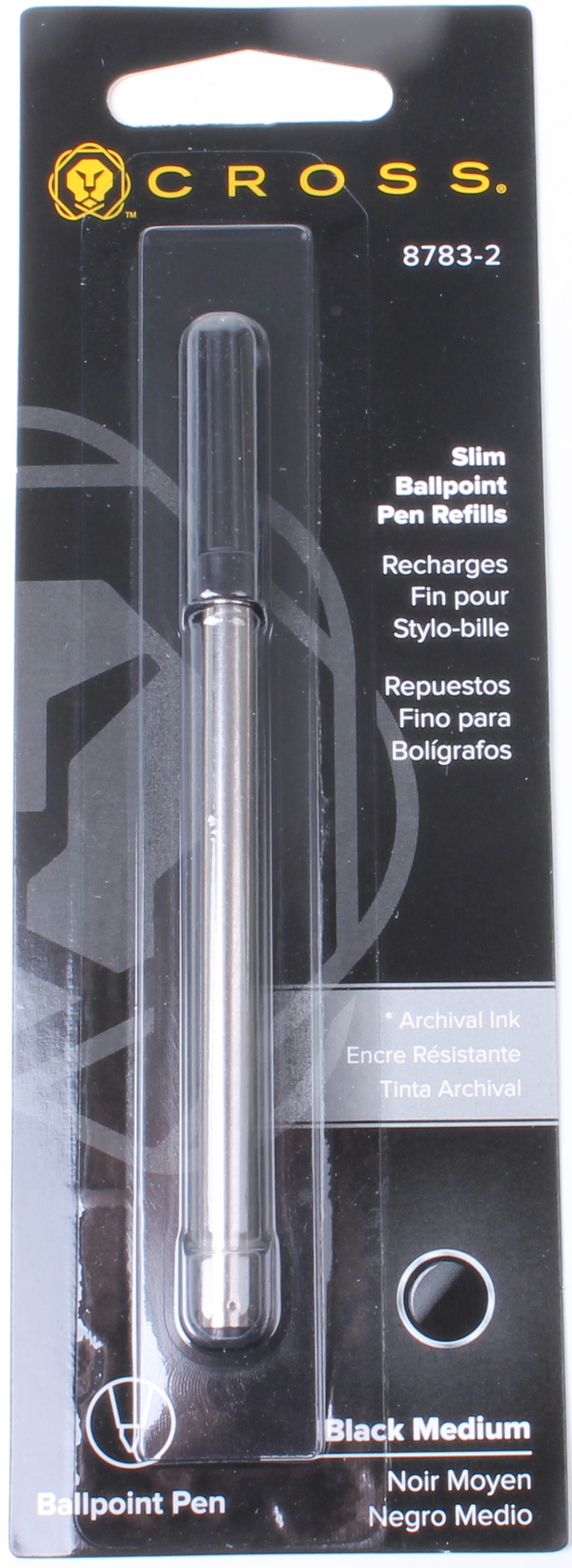 Navulling voor Balpen - Slim Medium Cross - Zwart - blister