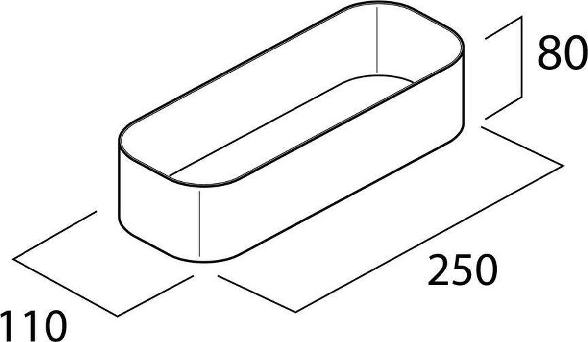 Tiger 2 Store Muurmandje 25x11x8cm Zwart - Boren of Lijmen