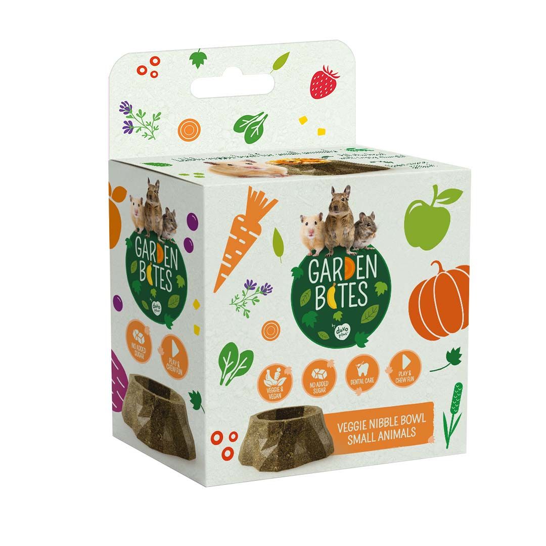 DuvoPlus Garden Bites Veggie Nibble Eetkom 8x8x3 cm 70 g Bruin
