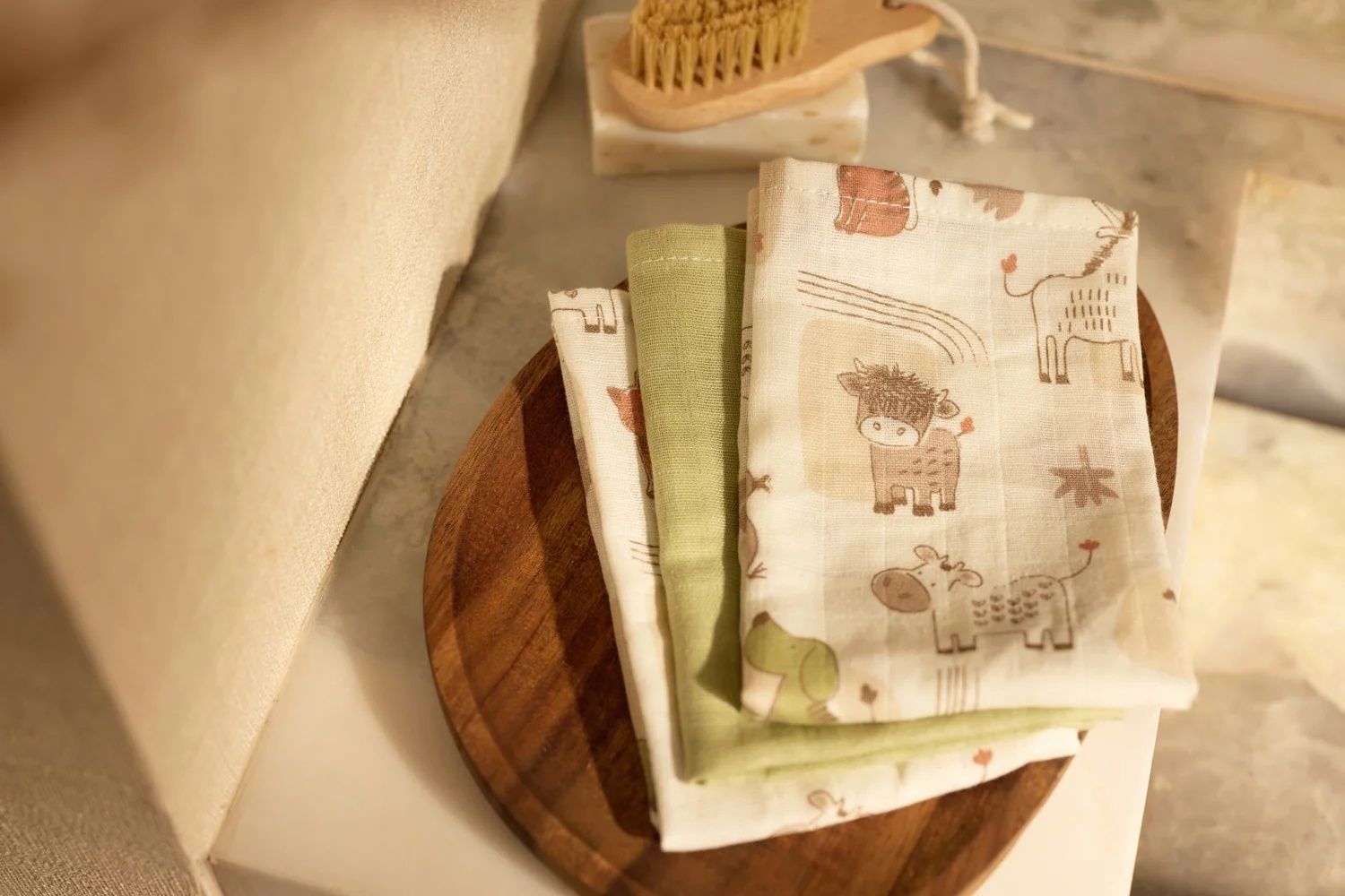 Jollein Monddoekje Tetra Barn Buddies 31x31 cm - 3 stuks