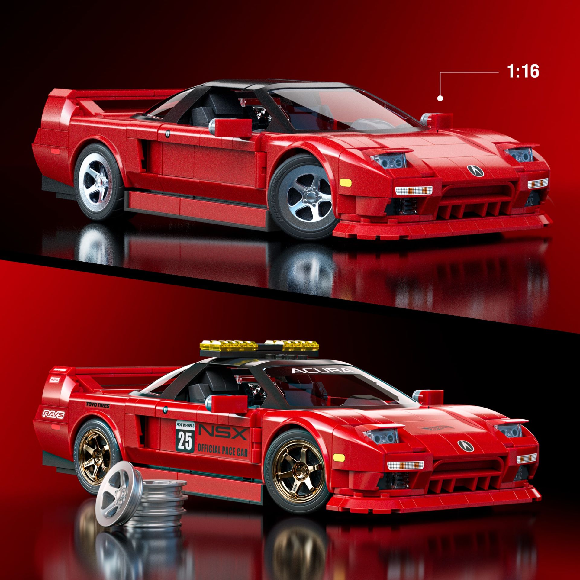 Mattel Brick Shop Hot Wheels 90 Acura NSX