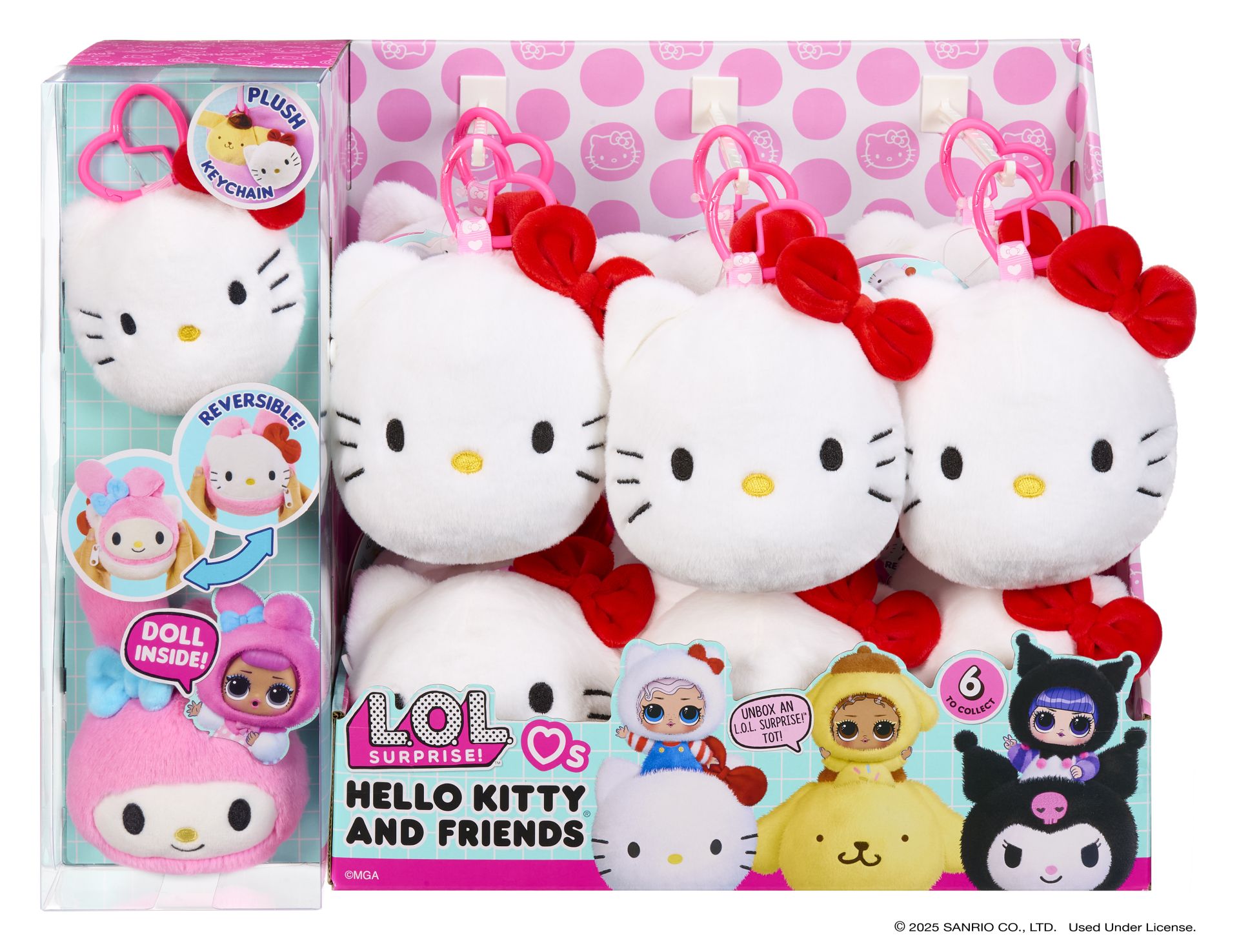 L.O.L. Surprise Loves Hello Kitty Reversible Pluch Surprise ass, prijs per stuk