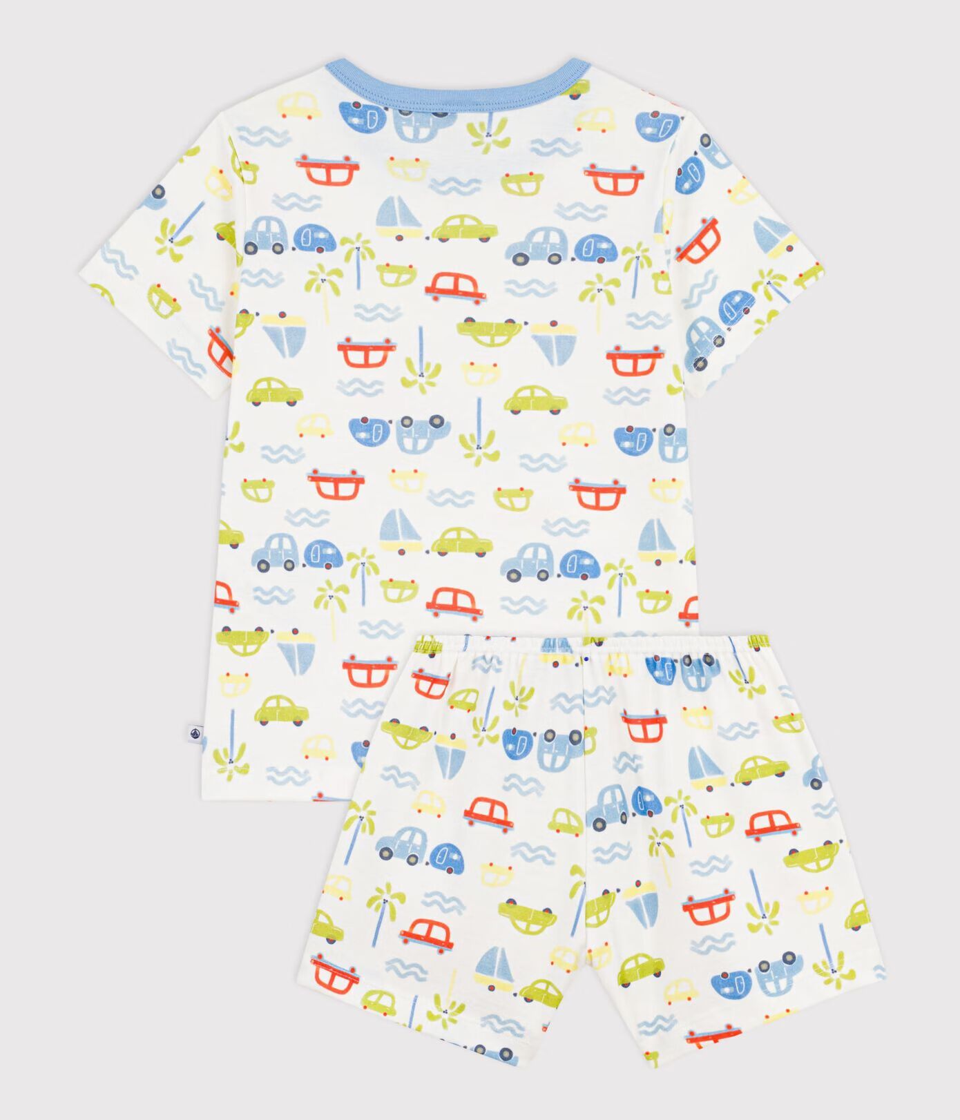 Petit Bateau Pyjama Kids Kort Autoprint Wit-Multicolor - 6 jaar