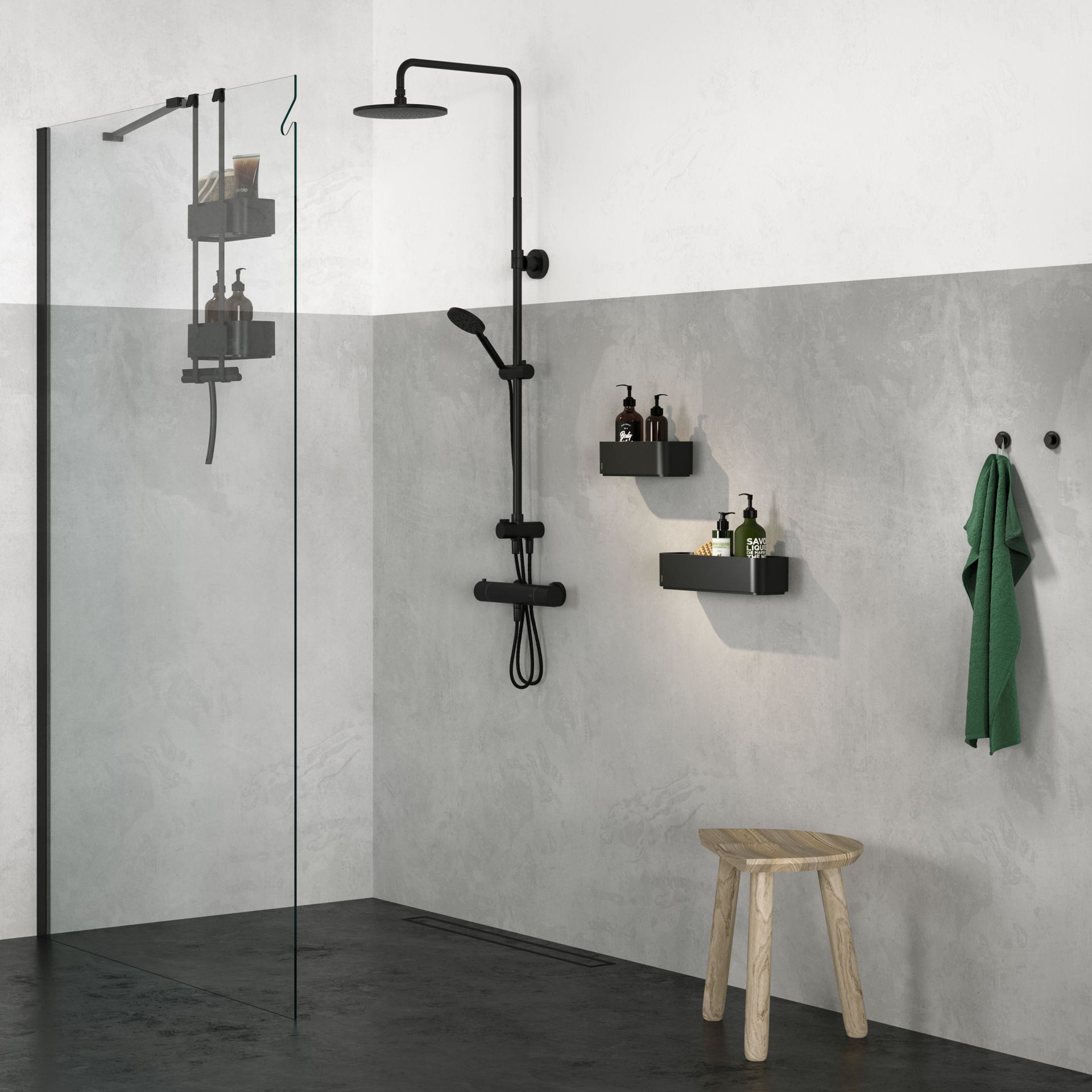 Tiger 2 Store Wandrek Douche Zwart