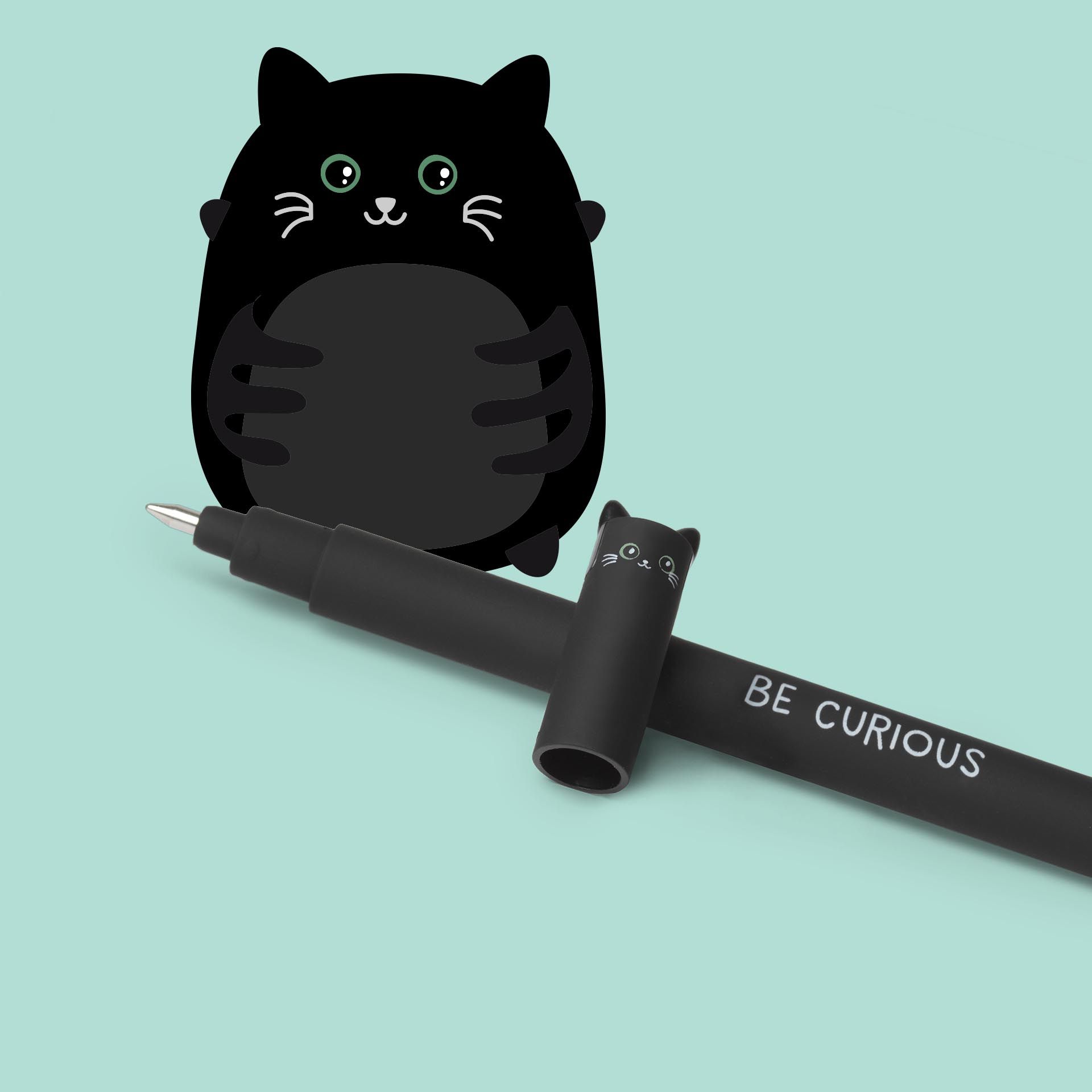 Legami Uitwisbare Balpen Kitty 0.7 mm - Zwart Schrijvend