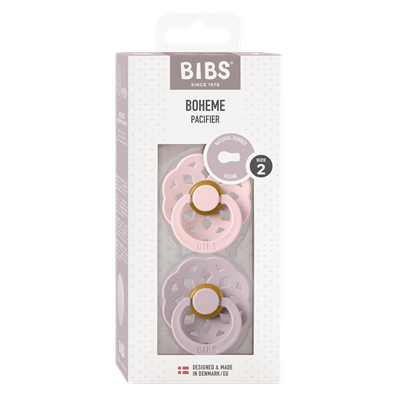 Bibs Fopspeen Latex Rond Boheme Blos-Lilac 6-18 maand - 2 stuks
