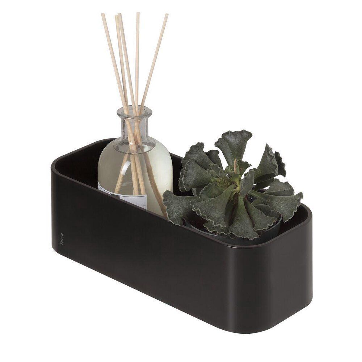 Tiger 2 Store Muurmandje 25x11x8cm Zwart - Boren of Lijmen