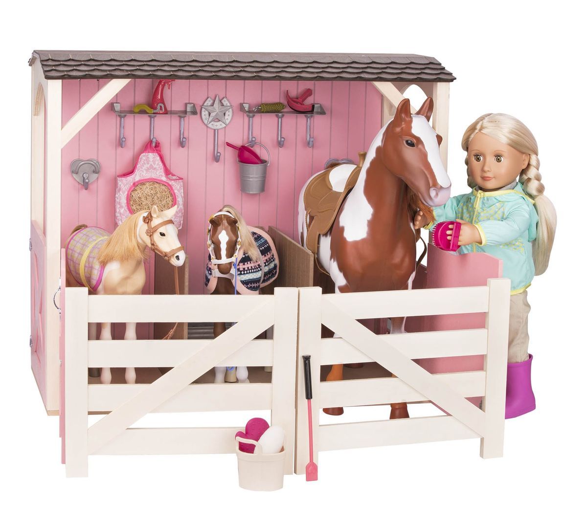 Our Generation Saddle up Stables, paardenstal met accessoires