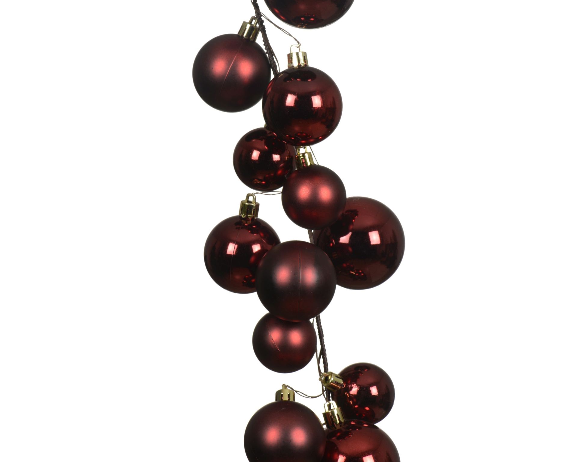 Kerstballenslinger PLC Ossenbloed 180cm - Mat/Glanzend/Glitter - Recycled PLC