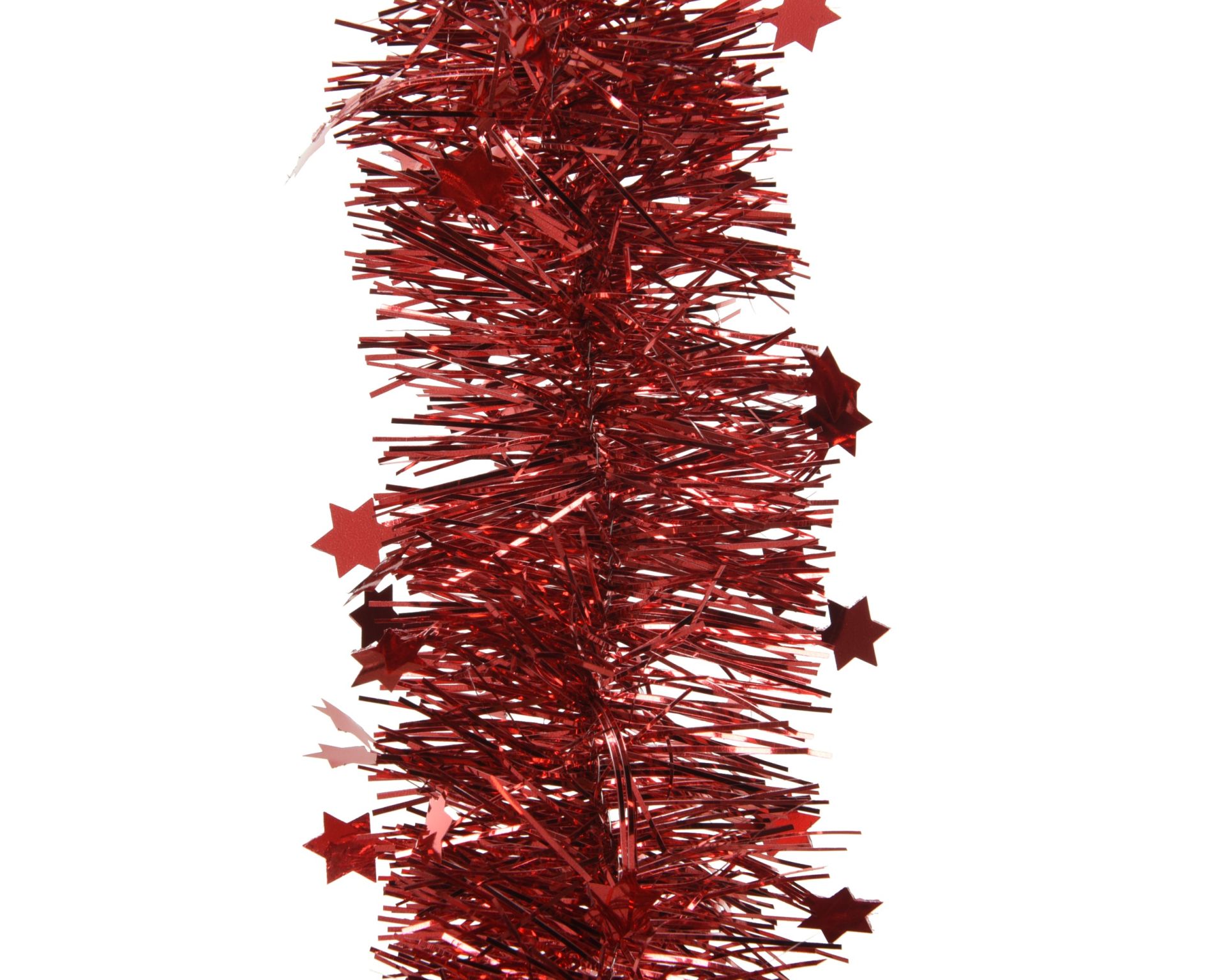 Guirlande Lametta Stars Kerstrood 9x270 cm - Glanzend