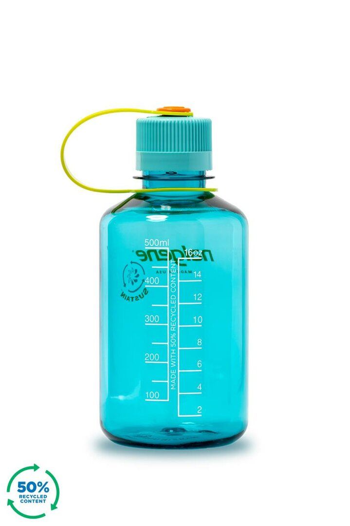 Nalgene Drinkfles Narrow-Mouth 500ml  Cerulean Lekvrij - Vaatwas en Diepvriesbestendig