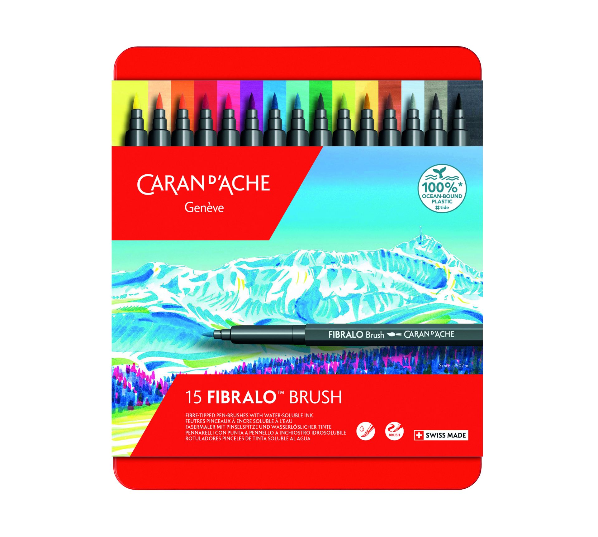 Caran d'Ache Fibralo Brush Viltstiften 15 stuks