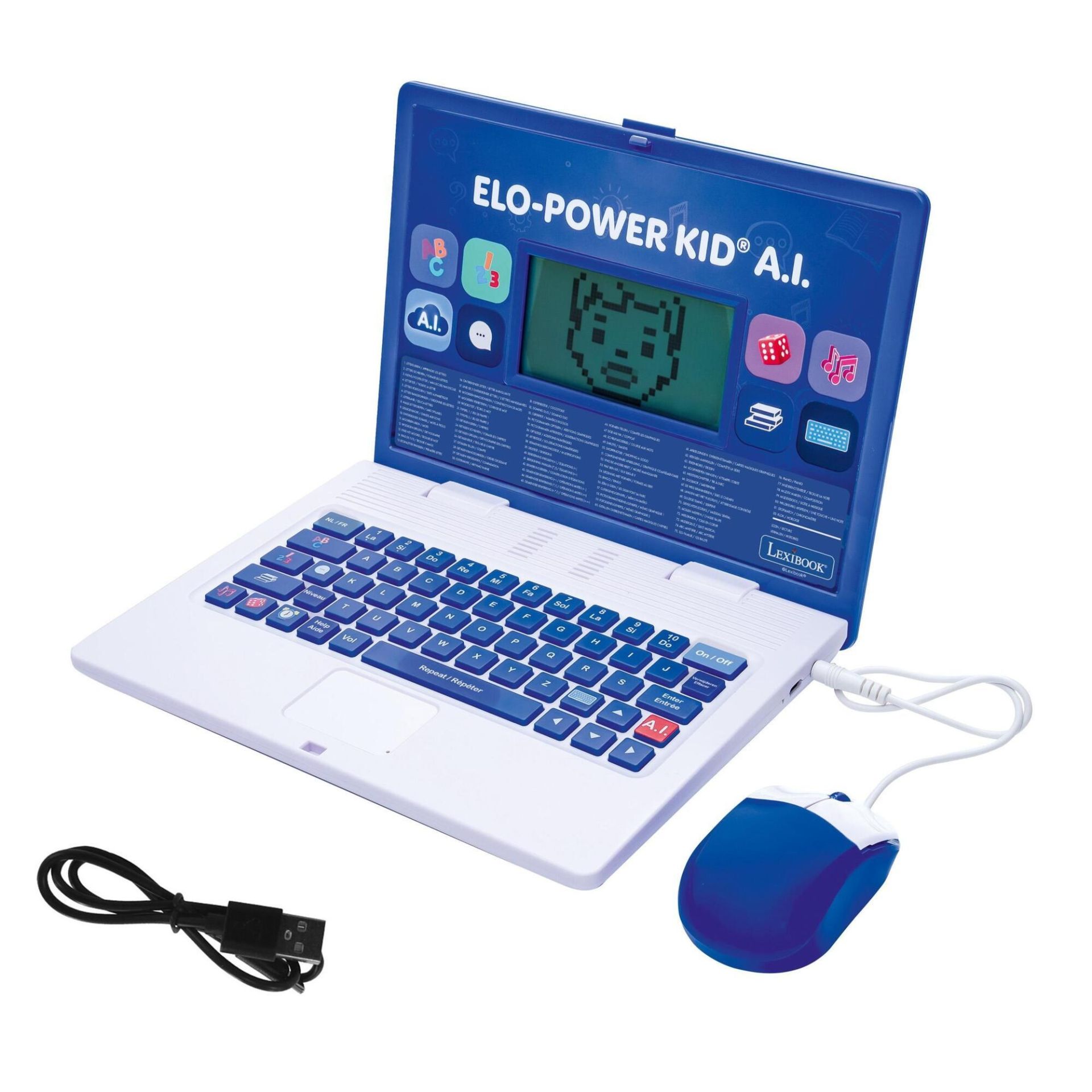 ELO-Power Kid - A.I. Sprekende Laptop Nederlands of Frans met 82 activiteiten