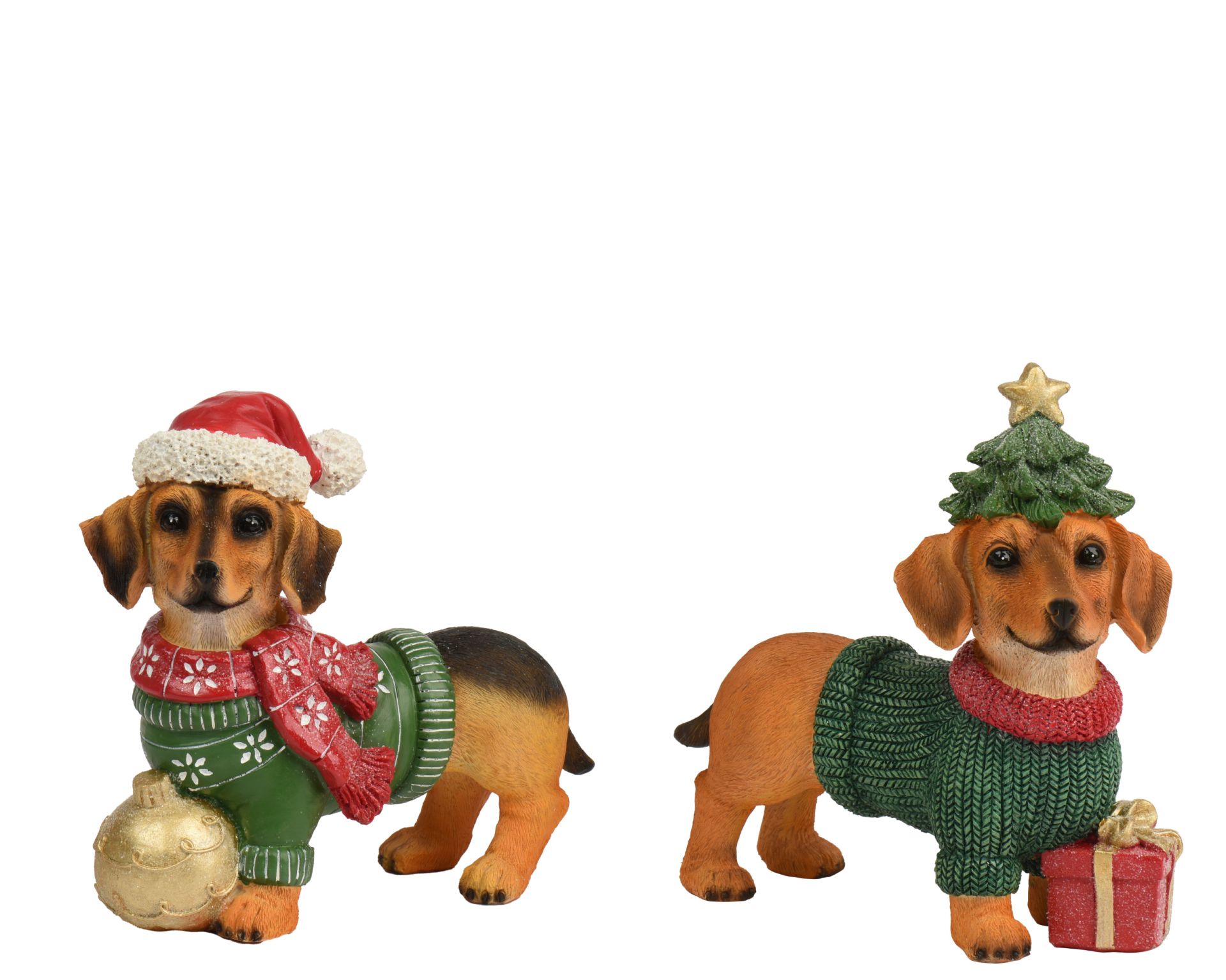Hond met Kerstmuts 20.5x10x20 cm - assorti - prijs per stuk