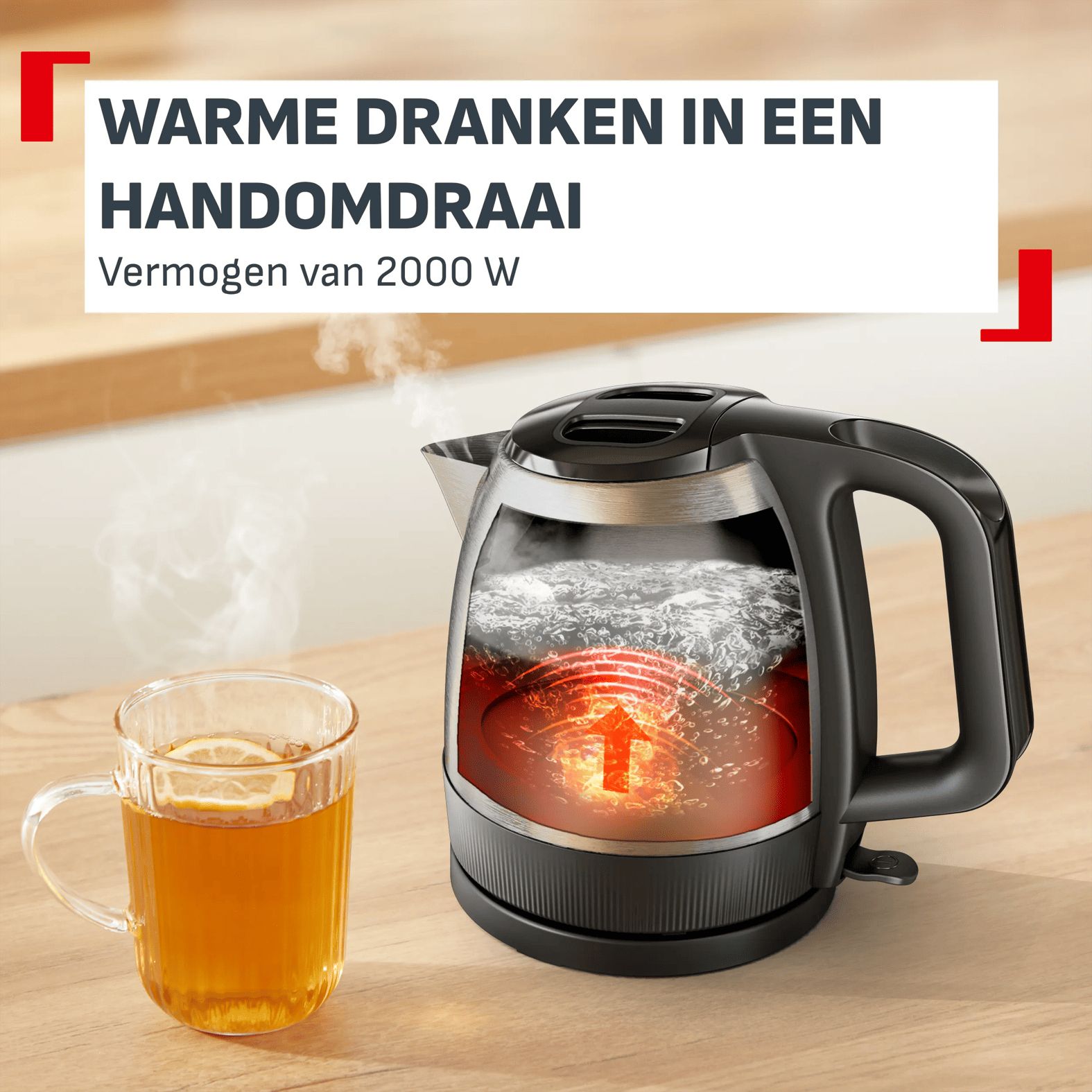 Tefal waterkoker RVS Express, 1,2 Liter, 2000 Watt