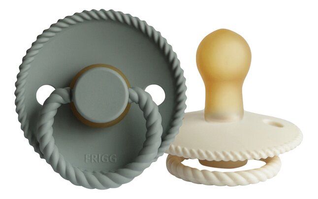 Frigg Fopspeen Rope Latex Cream-Sage 0-6 maand - 2 stuks