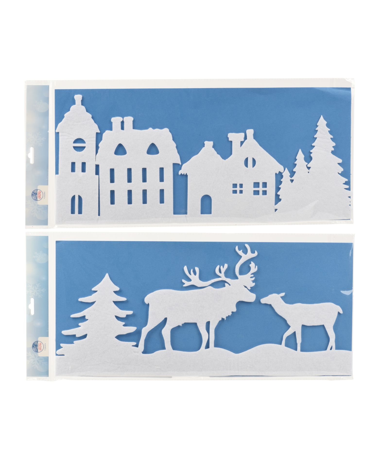 Deco Rand Rendieren/Huizen Wit 100x25 cm - assorti - prijs per stuk
