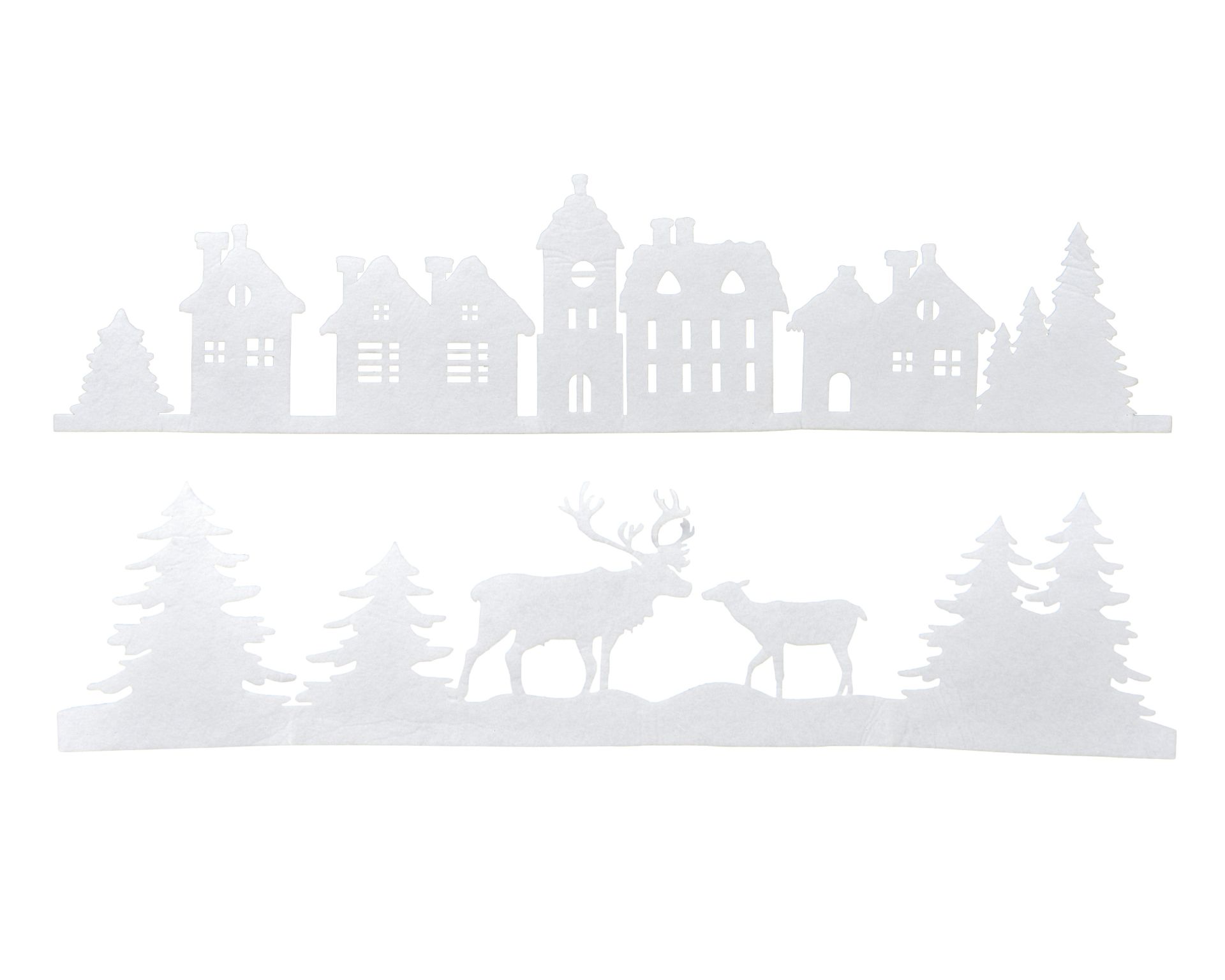 Deco Rand Rendieren/Huizen Wit 100x25 cm - assorti - prijs per stuk