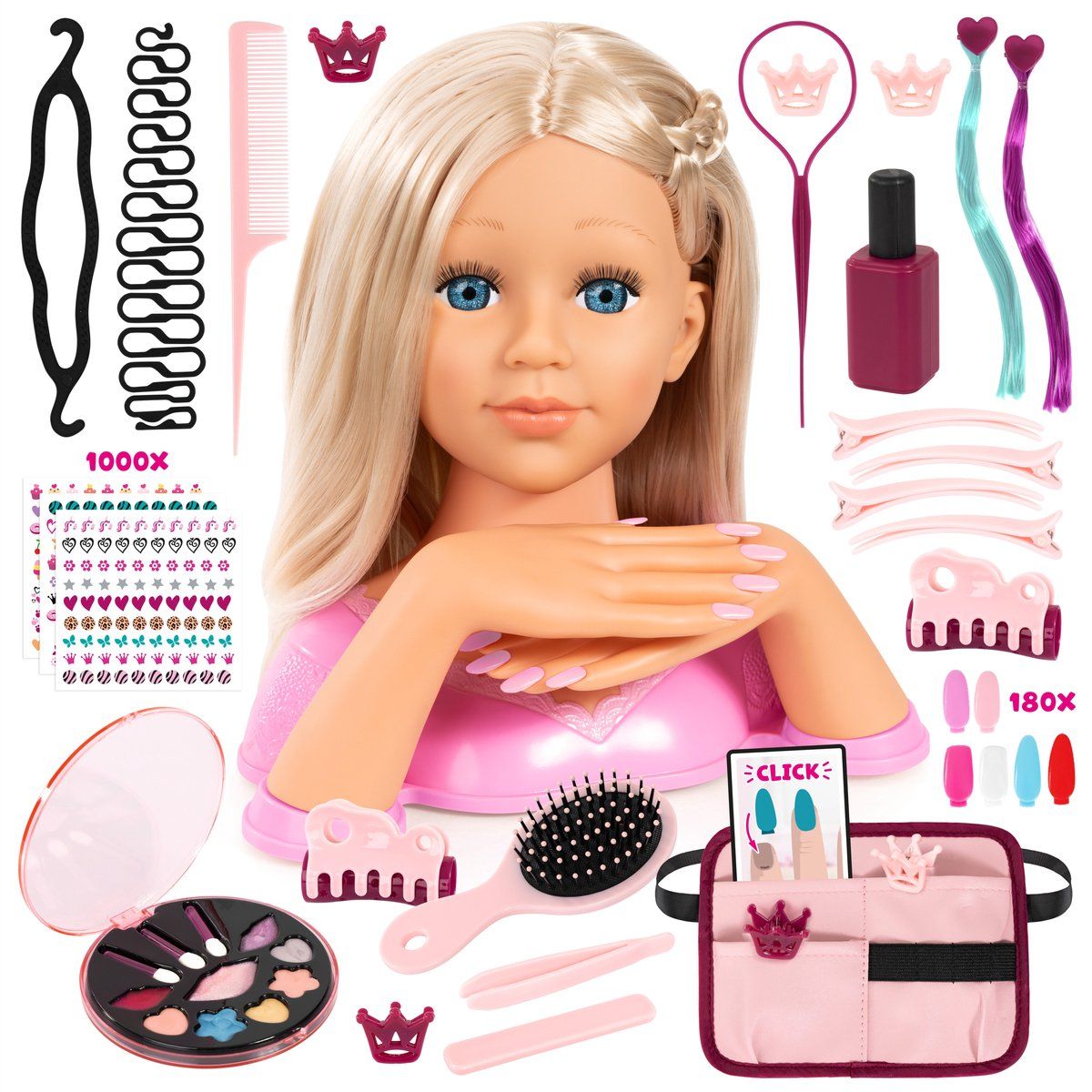 Charlene Magic Nails Kaphoofd 27 cm met make-up en nagels