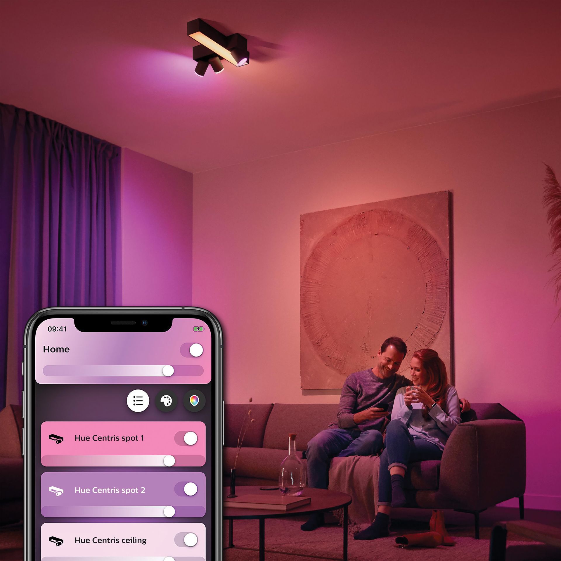Philips Hue Plafondlamp Centris Zwart 3xGU10 5.7W White&Color Ambiance BT