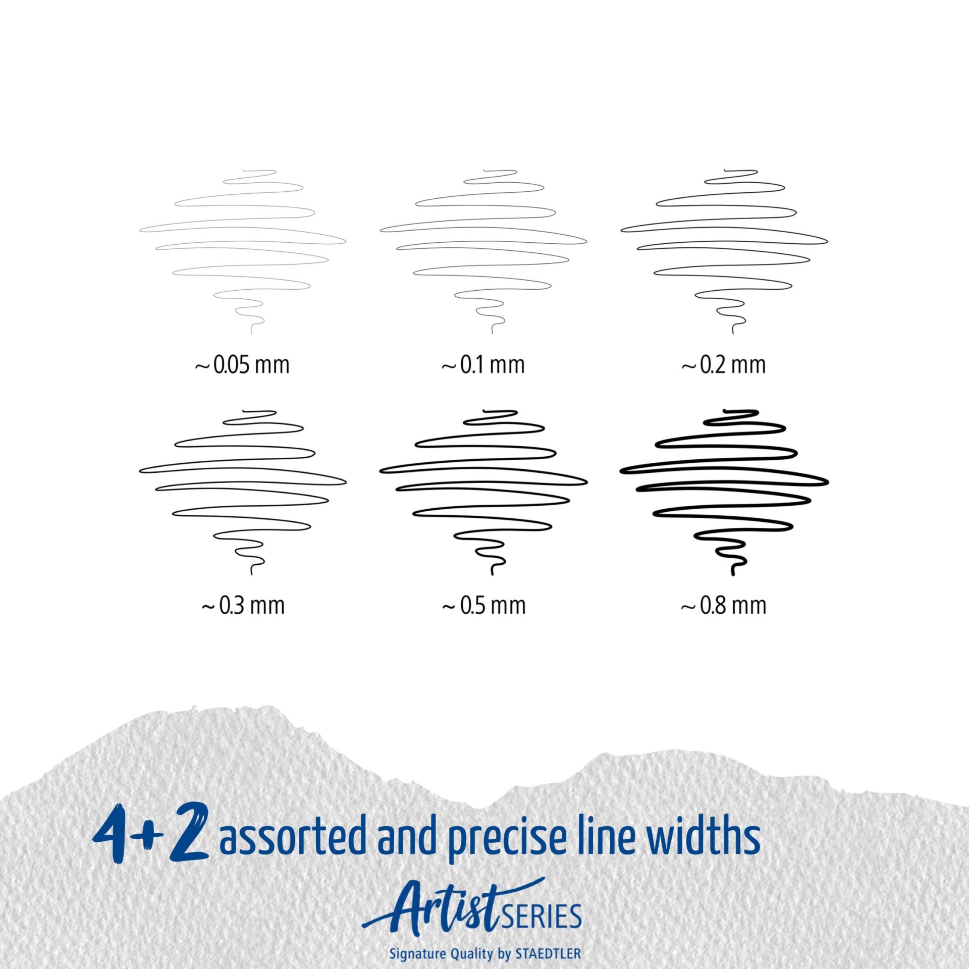 Staedtler Pigment Liner 4+2 gratis - assorti Lijnbreedte - Zwart