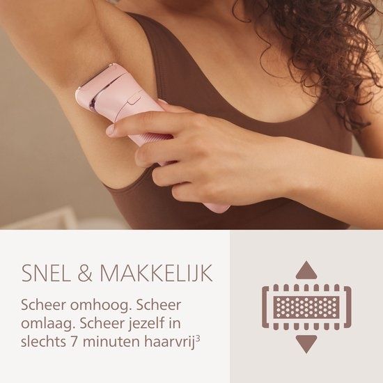 Philips Lady Shaver Series 8000, Draadloos, Wet & Dry, Flexibel scheerhoofd