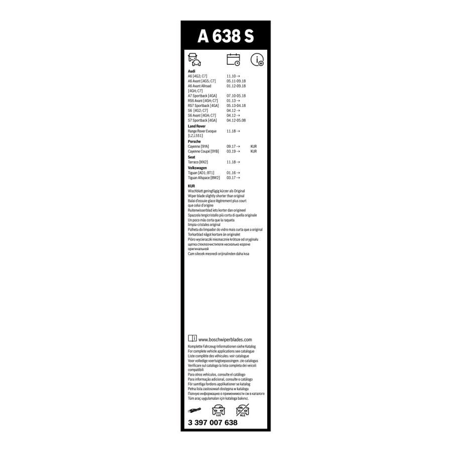 Bosch ruitenwissers Aerotwin A638S