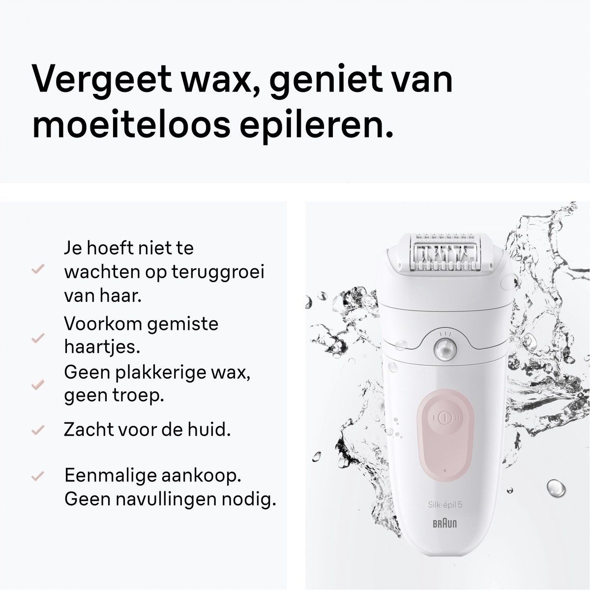 Braun Epilator Silk Epil SE5-030, Epileren en scheren