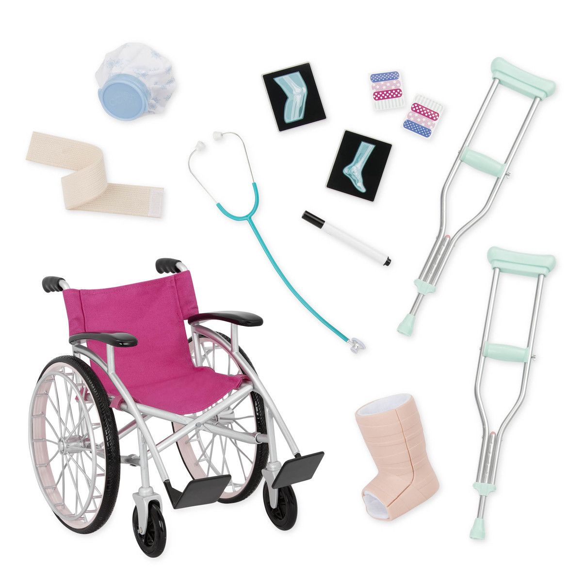 Our Generation Rolstoel, Krukken en acc. Heals on Wheels