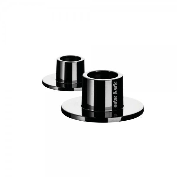 Ester & Erik Kaarsenhouder 4cm Zwart - Glanzend - voor Kaars 1.6cm