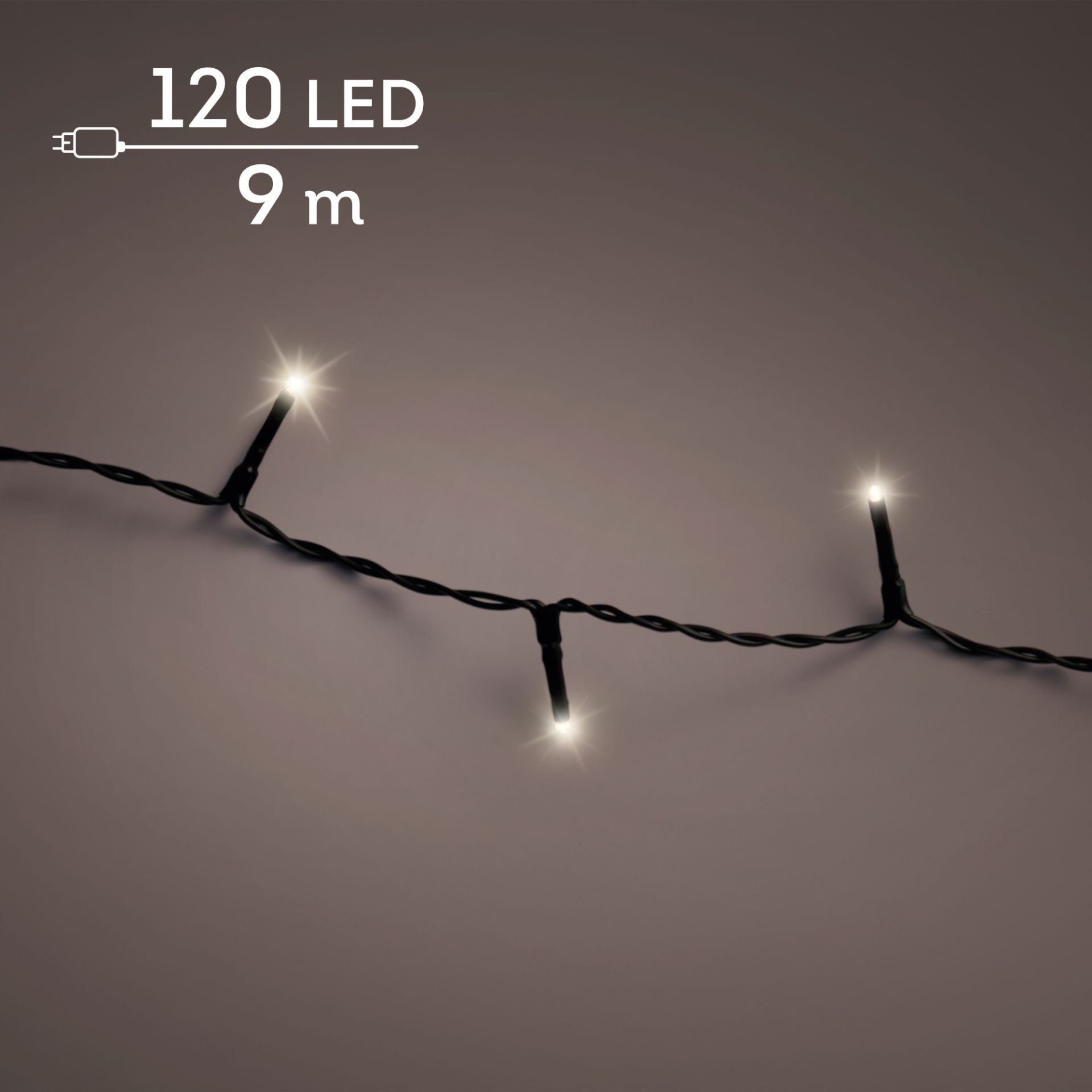 Kerstverlichting LED Basic Twinkle 9m - 120 leds - Black/Warm White - In/Outdoor