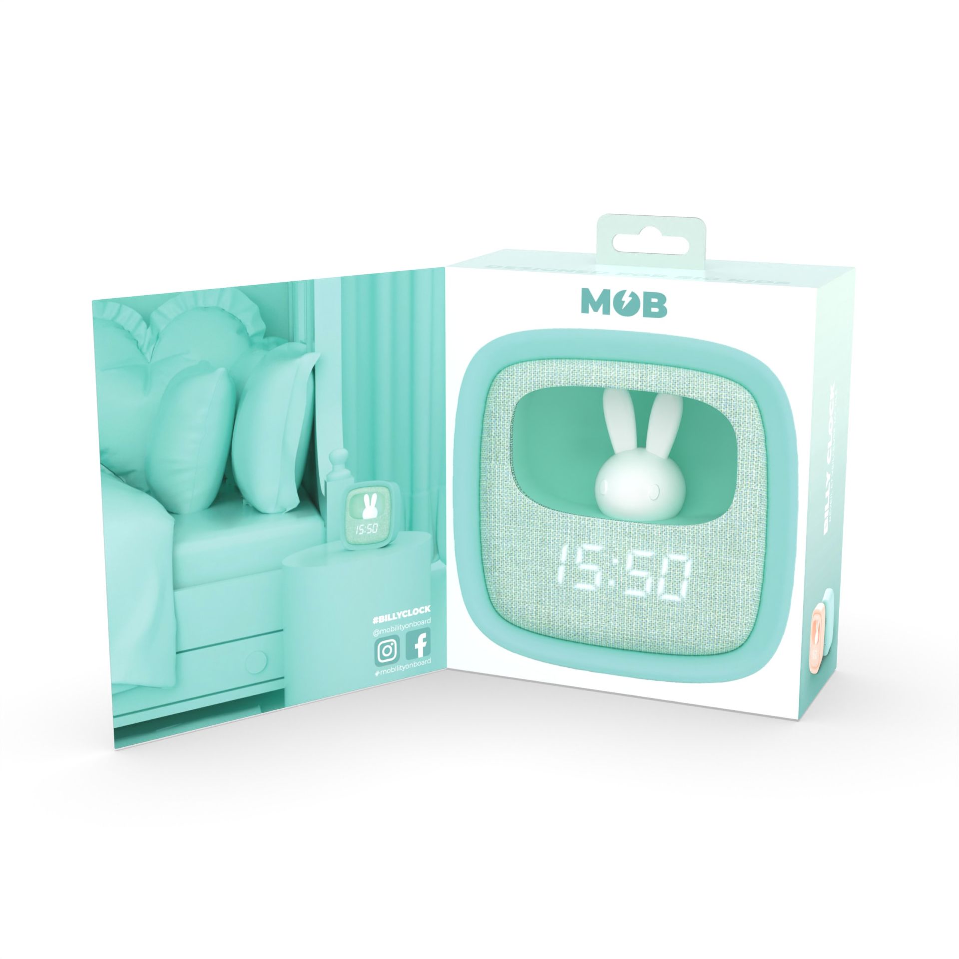 MOB Billy Wekker Turkoois met Nachtlamp