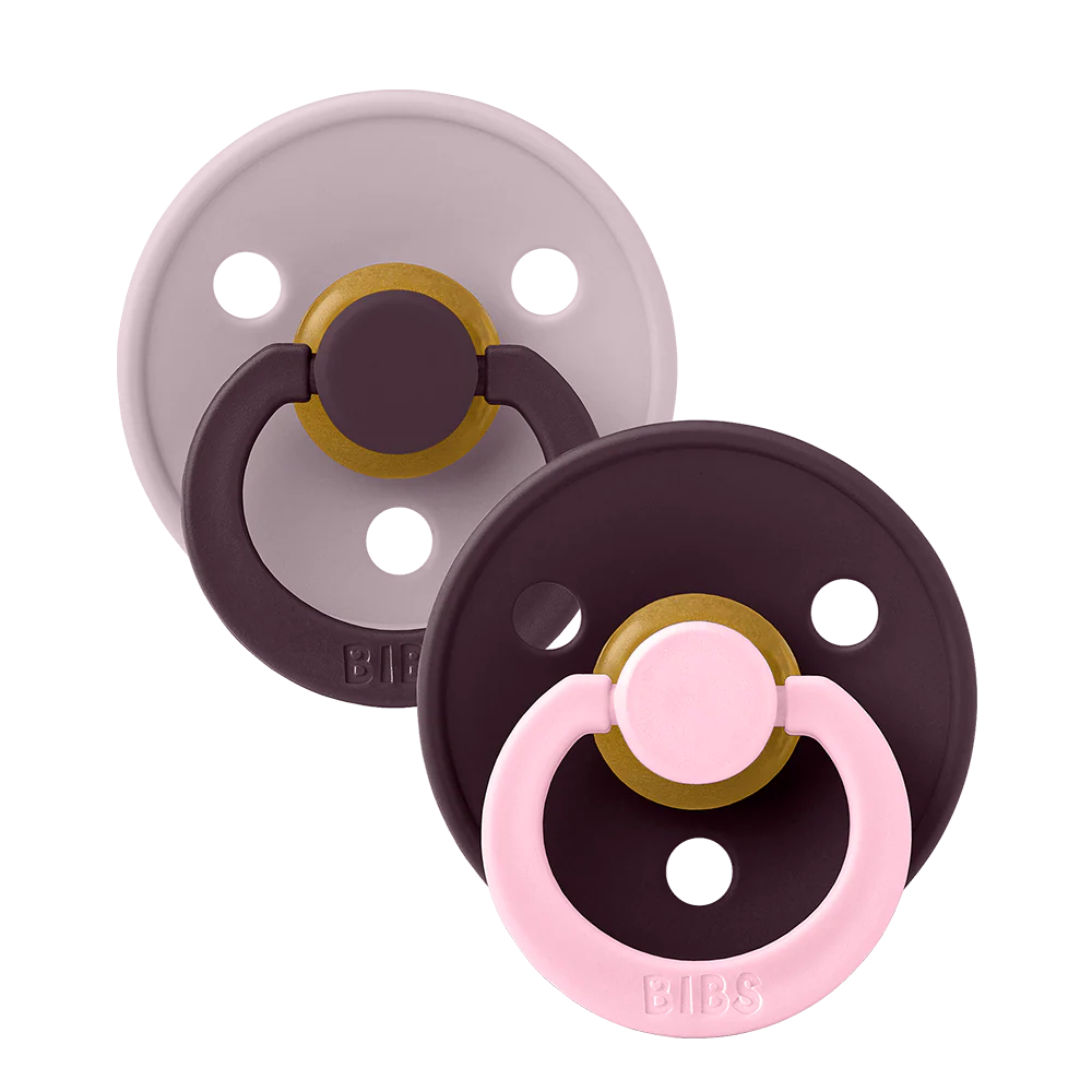 Bibs Fopspeen Latex Rond Studio Colour Dusky Lilac Plum mix 6-18 maand - 2 stuks