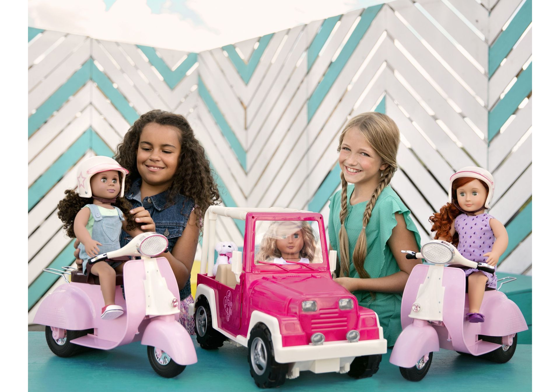 Our generation 4x4 roze voor pop 46 cm