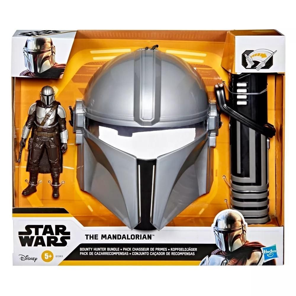 Star Wars Mandalorian verkleedset, Masker met Lightsaber + figuur