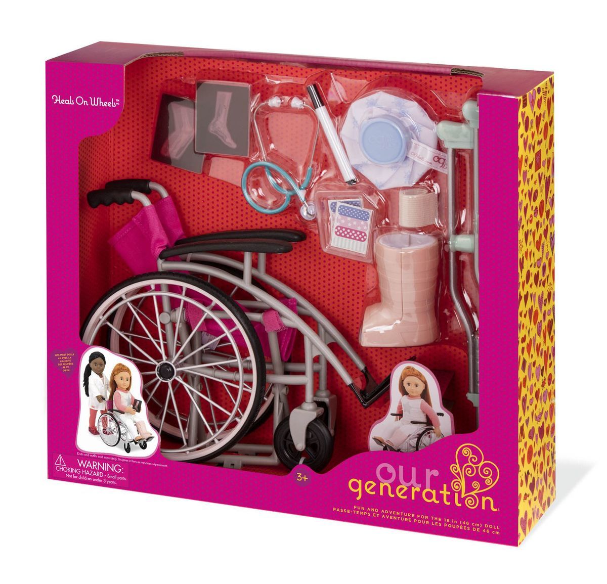 Our Generation Rolstoel, Krukken en acc. Heals on Wheels