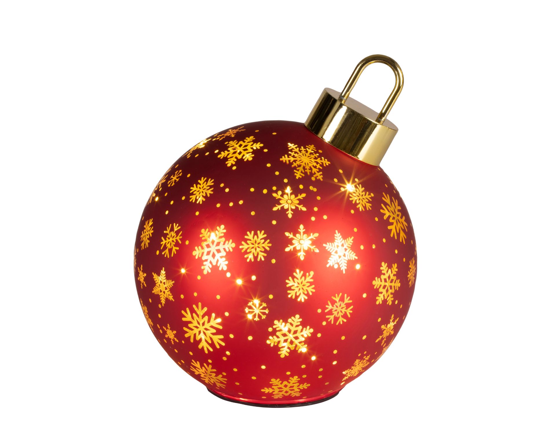 Deco Kerstbal Micro LED Kerstrood 18x23 cm - Glas - 25 leds - Warm White - IP20 - op Batterijen