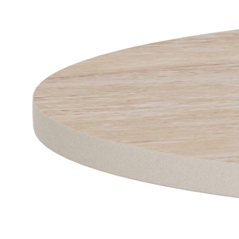 Santorini Salontafel Beige Traverti 45x47.5 cm - Basis Mat Grijs