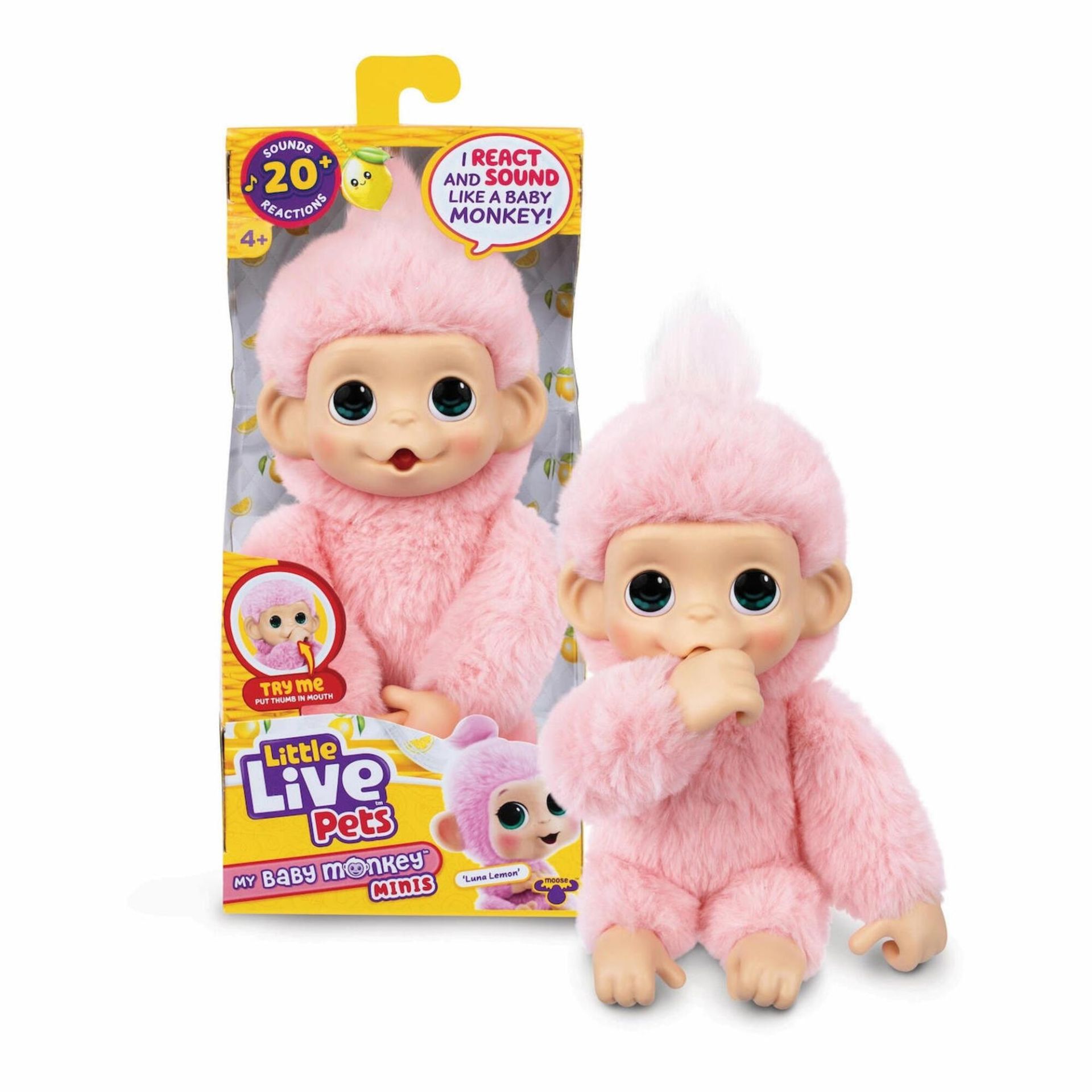 Little Live Pets My Baby Mini Monkey lemon Lena meer dan 20 geluiden en reacties