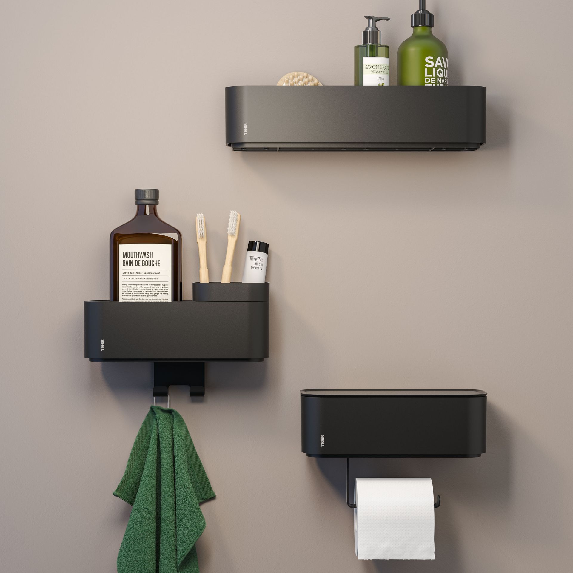 Tiger 2 Store Wandrek Douche Zwart